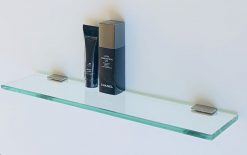 20 x 80 x 0.6 cm Chrome Core Products Glass Shelf kit-Clear 