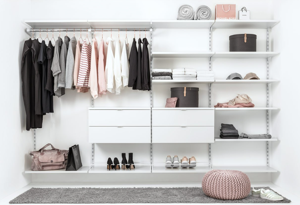 Wardrobe-fit-out-featuring-light-board-shelving-slide-in-brackets-and-drawers